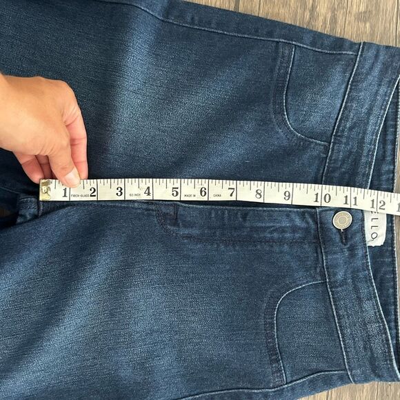 Cello Fringe Flare Leg Size 3 Stretch Dark Wash Wide Leg Bell Bottom y2K Retro - Picture 14 of 16